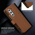 thumbnail image 6 of ELEHOLD Case for Samsung Galaxy Z Fold 6, Shockproof Flip PU Leather Wallet Magmetic Buckle Case with Card Holder Slots Stand & Wrist Strap,Brown, 6 of 8
