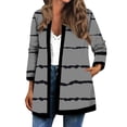 thumbnail image 2 of kytmyeq Women's Fall And Winter Fashion Casual Printed Long Sleeve Mid-Length Cardigan Jacket, 2 of 5