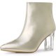 thumbnail image 1 of Botines Tacón Grueso Transparente Para Mujer Oro 38, 1 of 6