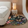 thumbnail image 2 of Round Area Rug 3ft Spring Flower Leaves Circle Kitchen Mats Non-Slip Vintage Butterfly Washable Round Carpet for Kitchen Living Room Bedroom Home Decor, 2 of 7
