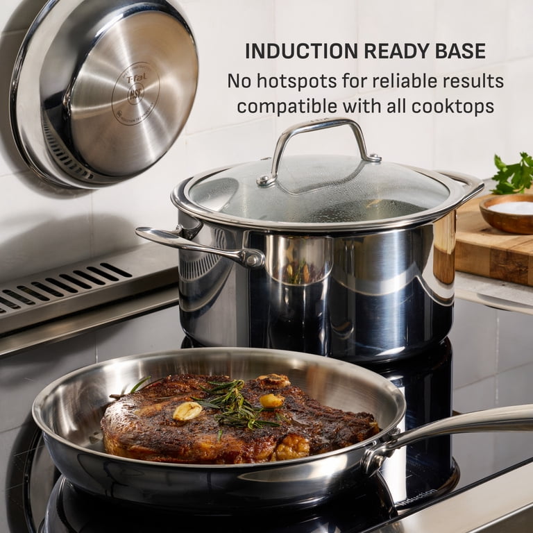 T-fal, Cookware Set, 10 Piece, Stainless Steel Tri-Ply - Walmart.com
