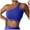 Blue, variant on Riforla Backless Sports Bra Women's One Shoulder Padded Bustier Push up Gym Tops Straps Yoga Bra Workout Bra Fitness Bralette Bras for Women Blue L