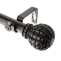 Home Decorative Pod Curtain Rod 120-170 inch - Mahogany