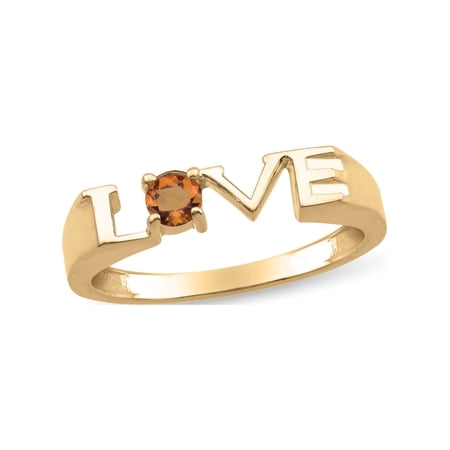 Personalized Engravable LOVE Birthstone Ring in 14K Gold by Jewlster