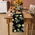 thumbnail image 2 of Yellow Lemon Summer Table Runner 70 Inches, Farmhouse Tropical Fruit Black Bed Runner Dresser Scarves Tabletop for Indoor Outdoor Parties/Ceremony/Banquet, 13" x 70", 2 of 9