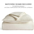 thumbnail image 5 of EVERGRACE Cotton Sateen Quilt Set King Size, Pre-Washed Cotton Channel Stitch Coverlet Bedspread, 3 Pieces Lightweight Soft Bedding Sets for All Season, with 2 Pillow Shams, Cream, 5 of 8