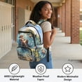 thumbnail image 4 of Psesaysky Sea Otter Multi Pocket School Bookbag with Lightweight Padded Shoulder School Backpack, Multi-Pockets 17 Inch Casual Book Bag for Travel Hiking, 4 of 9