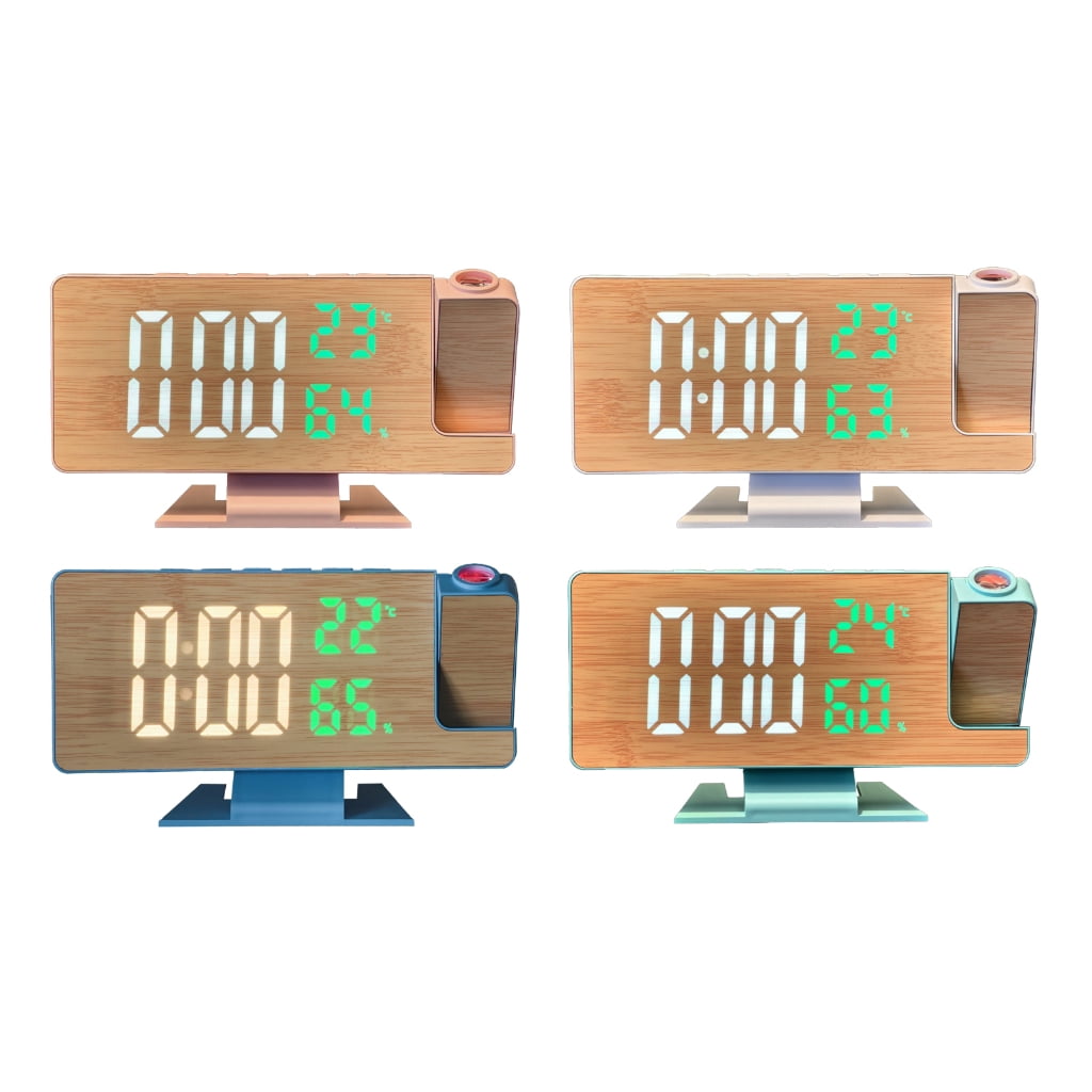 Projection LED Alarm Clock with Clear Display and Room Temperature Monitoring