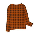 thumbnail image 2 of Liyamei Girls Long Sleeve Plaid Shirt Top Basic Casual Crewneck Blouse For Autumn Winter Season Comfortable Daily Wear Girls Tops Size 4-5 Years, 2 of 5