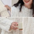 thumbnail image 3 of DOZINSIX 2 Pack Women Flannel Nightgowns Cable Knit Cozy Plush Long Sleeve Winter Warm Nightdress, 3 of 9