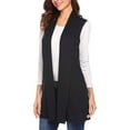 Geyoo Womens Long Vests Sleeveless Open Front Cardigan Layering Vest