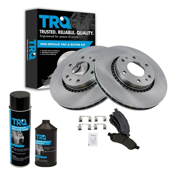 TRQ Front Brake Pad Rotor Kit Metallic w/Chemicals BKA16174 Fits select: 2006-2008 CHEVROLET TRAILBLAZER, 2006-2009 GMC ENVOY