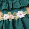 thumbnail image 4 of HCNTES Toddler Girls Baby Summer Dress Ruffle Sleeve Casual Party Dress for Little Children Big Kids 1-6T 7-12T(3-4 Years,H03-Dark Green), 4 of 9