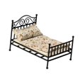 thumbnail image 4 of Cama de casa de muñecas Juego de simulación Decoración de casa de muñecas Escena de bricolaje Accesorio de casa de muñecas Negro, 4 of 9