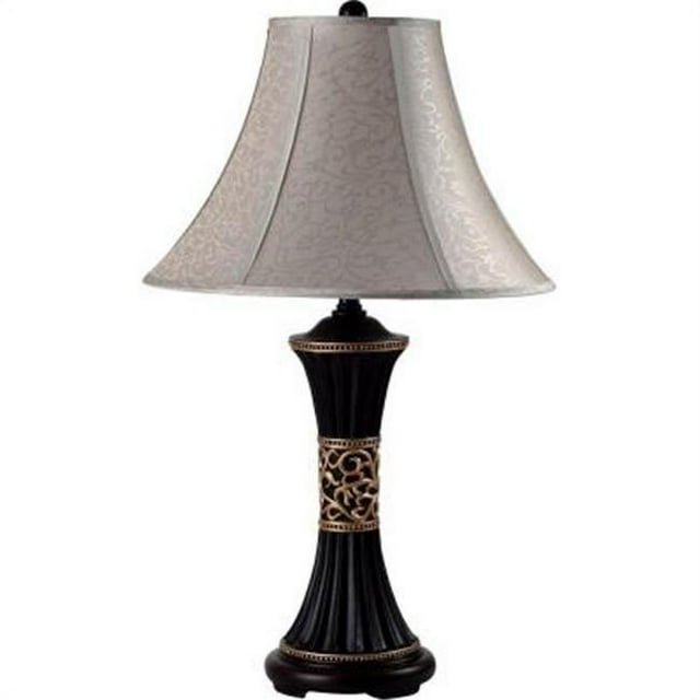 ORE International 8173 Metal And Polyresin Table Lamp With Floral Decoration