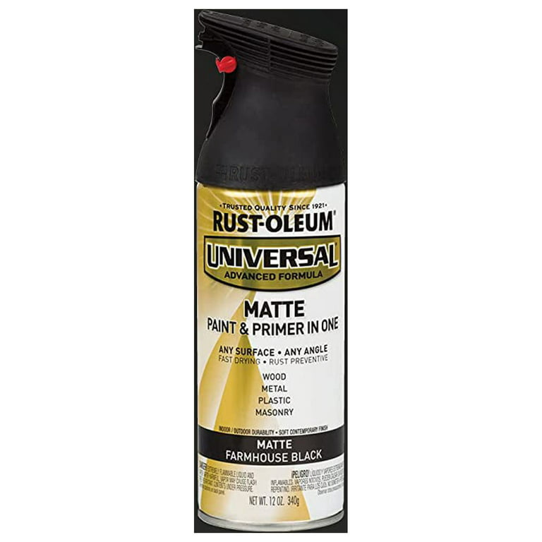 Rust-Oleum Universal 12 oz. All Surface Matte Black Spray Paint and Primer  in One (6 Pack) 330505 - The Home Depot