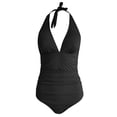 thumbnail image 6 of Sngxgn Women Tummy Control Swimsuit Push Up High Waisted Bathing Suit(Black,L), 6 of 9