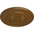 thumbnail image 3 of 41 1/8"OD x 2 1/2"P Large Floral Ceiling Medallion, Hand-Painted Smokey Topaz, 3 of 6