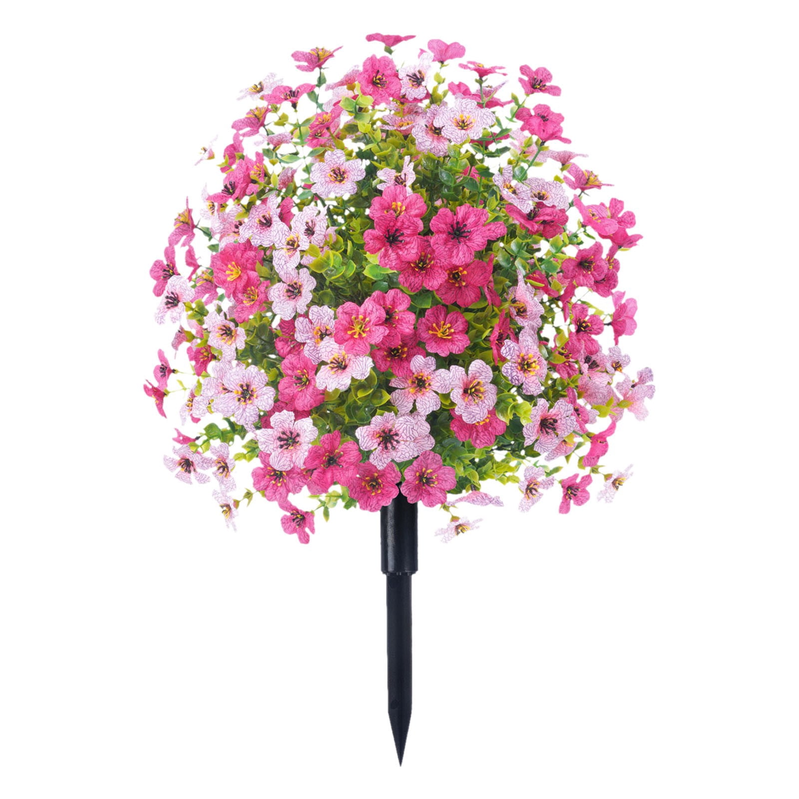1 Violet Eucalyptus Artificial Flower Arrangement Artificial Plants Outdoor，Artificial Flowers with Ground Garden Stake Faux Greenery Shrubs Garden Accessories for Farmhouse Outdoor Outside Garden