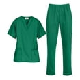 thumbnail image 2 of Strictly Scrubs Women’s Scrub Set – Includes V-Neck Top and Elastic Pant (X-Small Petite, Hunter), 2 of 7