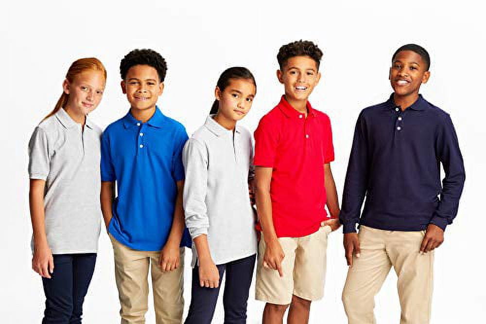 French Toast Boys School Uniform Long Sleeve Pique Polo Shirt, Sizes 4-20