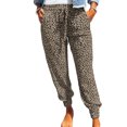 thumbnail image 2 of CEHVOM Women's Small Leopard Print Legged Elastic Rope Jogging Light Trousers, 2 of 8
