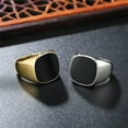 thumbnail image 5 of QQTDFG Mens Square Signet Ring Stainless Steel Pinky Thumb for Dad Father Gift for Him-Gold-10, 5 of 9