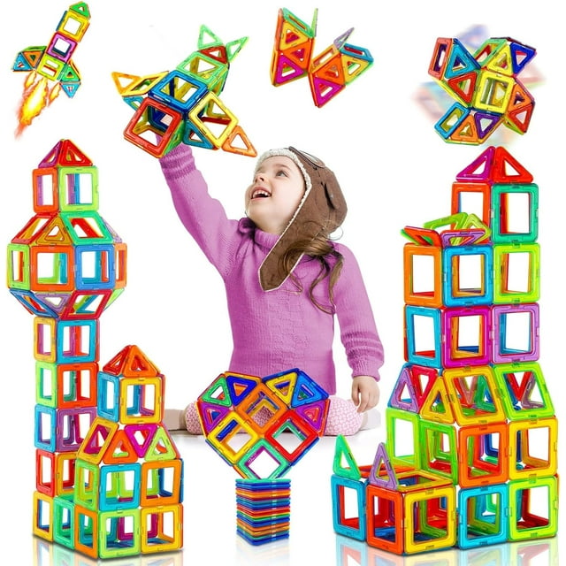 Juego de construcción magnético para niños y niñas de 3, 4, 5 y 6 años, 40 piezas, bloques de juguete, juegos de construcción, regalos de Navidad y cumpleaños.