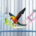 thumbnail image 6 of perfeclan Wooden Bird Ladder Bridge Sturdy Wood Perch Toy Flexible Bird Gym Parrot Stand Activity Center for Cockatiels Squirrel Canary Budgie 6 Ladders, 6 of 9