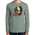 thumbnail image 1 of Mens Big Chief Dream-Catcher Long Sleeve Tee Shirt, 4XL Stonewashed Green, 1 of 4
