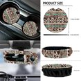 thumbnail image 6 of Yuyamidu Brown Cow Print Car Seat Cover Set of 12 Western Aztec Front Seat Covers Steering Wheel Cover Seatbelt Pads Armrest Cover Trash Can Air Vent Holder Rearview Mirror Cover Coasters Keychain, 6 of 7