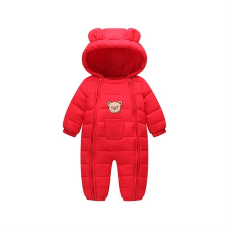 

Dezsed Toddler Winter Jacket Boys Girls Cute Cartoon Little Ears Cotton Romper Long Sleeve Coat With Double Zipper Sleeping Bag Baby Clothes 0-14Month On Clearance
