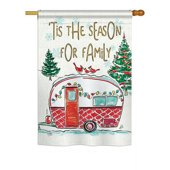 Breeze Decor BD-XM-H-114202-IP-BO-DS02-US Season for Family Winter - Seasonal Christmas Impressions Decorative Vertical House Flag - 28 x 40 in.