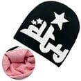 thumbnail image 2 of Yokua Trendy Y2K Star Jacquard Hat Warm Winter Stylish Knit Pullover Cap for Unisex, 2 of 20