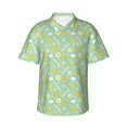 thumbnail image 1 of Fotbe Easter with eggs and flowers Camisa Hawaiana para Hombre Unisex – Camisa Casual de Verano con Botones de Manga Corta de Algodón y Lino,X-Large, 1 of 7