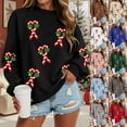 thumbnail image 5 of Jkety Christmas Plush Hoodies Funny Christmas Hoodies for Women Sweaters Long Sleeve Pullover Christmas Crewneck Sweatshirts White,S, 5 of 7
