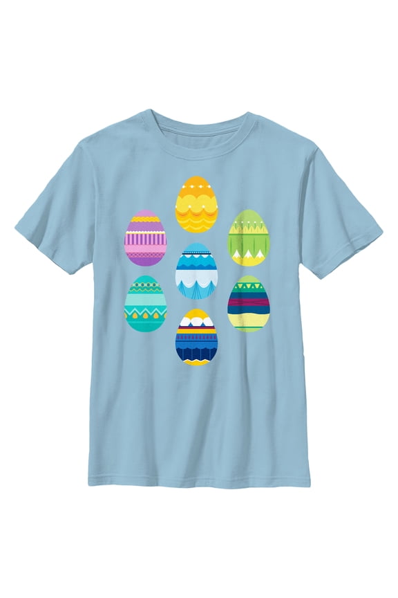 Boy's Disney Princess Easter Eggs Graphic Tee Light Blue Medium