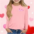 thumbnail image 4 of Girls Long Sleeve Crewneck Tee - Purple Love Graphic, Soft Stretch for 3-13 Years Old Girls,Size 7-8 T, 4 of 4