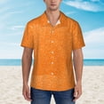 thumbnail image 2 of Fuzoiu Orange Glitter2 Print Hawaiian Shirt for Men, Summer Beach Casual Short Sleeve Button Down Shirts, Men’s Beach Summer Shirts with Pocket,3X-Large, 2 of 7