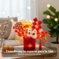 thumbnail image 4 of Abbraccia Contenedor de la fortuna para Año Nuevo chino, arreglo de flores de peluche, decoración de escritorio, 4 of 6