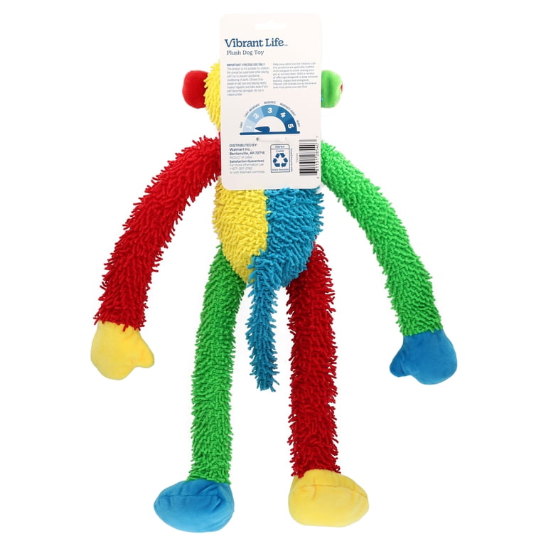 Vibrant Life Multicrew Monkey Plush Dog Toy, 18 inches, with Six
