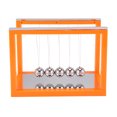 thumbnail image 1 of Newton's Cradle Bola de equilibrio de acero, juguete para aliviar el estrés, adorno de escritorio, regalo de decoración (naranja), 1 of 8