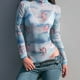 thumbnail image 4 of Body de leotardo transparente con cuello alto para mujer, 4 of 7
