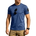 thumbnail image 2 of Mens Loose Fit Tactical T-Shirts Crew Neck Quick Dry Polyester Hook Loop Patch Breathable Short Sleeve Outdoor, Royal Blue, 2XL, 2 of 6