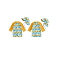 thumbnail image 2 of BemeyourBBs Newborn Baby Boy Girl One Piece Swimsuit with Sunhat Infant Boys Bathing Suit Long Sleeve Rash Guard UPF 50+ Turtle Shark Coconut Tree Printed Zipper Swimwear Summer Beachwear, 2 of 9