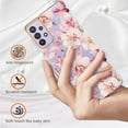 thumbnail image 2 of Allytech Samsung Galaxy A32 5G Case [NOT for A32 4G], Flower Series Crystal Clear Back Cover Flexible TPU Silicone Shockproof Drop Proof Anti-yellow Case Cover for Galaxy A32 5G, Pink Flower, 2 of 5