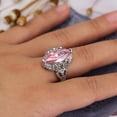thumbnail image 3 of Unisex Alloy Ring Vintage Diamond Hollow Design Elegant Floral Motif Jewelry Band Ring for Women Floral Design, 3 of 5