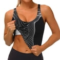 thumbnail image 3 of Fotbe Geometric Lines Dog Art Sujetador Deportivo Largo sin Aros para Mujer con Almohadillas y Soporte Medio, Transpirable y Absorbente, Camiseta Tipo Chaleco o Tank Top-Small, 3 of 8