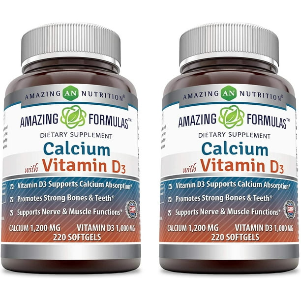 Amazing Formulas Calcium with Vitamin D3 Calcium 1200 Mg, Vitamin D3