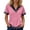 Pink, variant on uvwlwu Womens Summer Tops,Knit Short Sleeve Top with Contrast Collar Casual Comfort Stretch Blouse for Everyday Wear,S